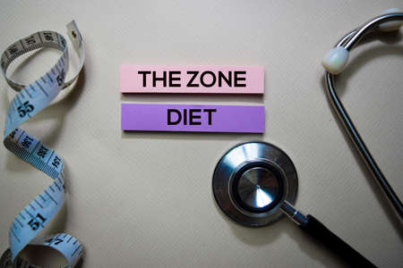 The Zone Diet text on Sticky Notes. Top view isolated on office desk. Healthcare/Medical conceptの写真素材