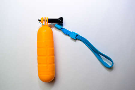 Close up water proof selfie stick isolated on a white backgroundの写真素材