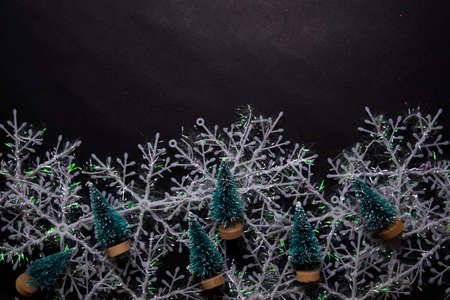 Decorative Christmas isolated on black backgroundの写真素材