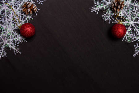 Decorative Christmas isolated on dark backgroundの写真素材