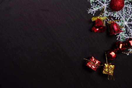 Decorative Christmas isolated on dark backgroundの写真素材