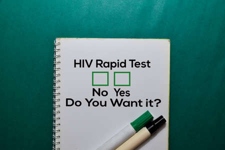 HIV Rapid Test, Do You Want it? Yes or No. On office desk background