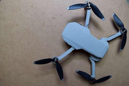 Close up Grey Drone on the table