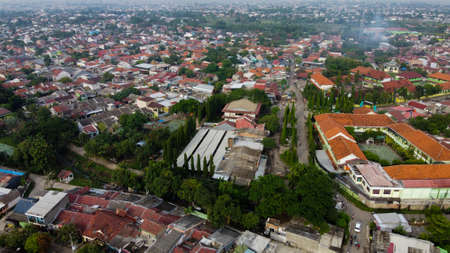 Drone Shot. Aerial footage view of residentials. With a drone. Natural the texture background.