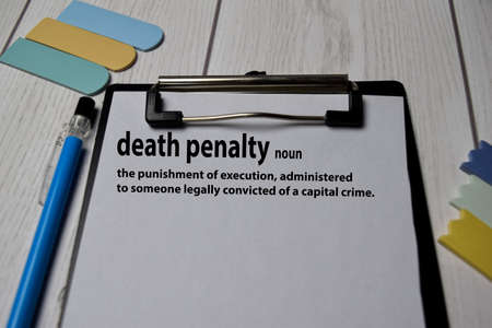Definition of Death Penalty word with a meaning on a book. dictionary conceptの写真素材