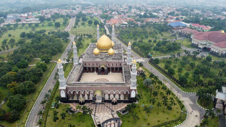 The Largest Mosque Masjid Kubah Emas at Depok, Ramadan Eid Concept background, Travel and tourism. Depok, Indonesia June 15 2020の写真素材