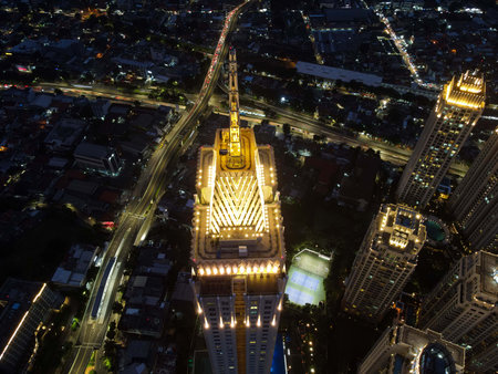 Aerial POV view Depiction of flooding. devastation wrought after massive natural disasters. BEKASI, WEST JAVA, INDONESIA. FEBRUARY 23, 2021のeditorial素材