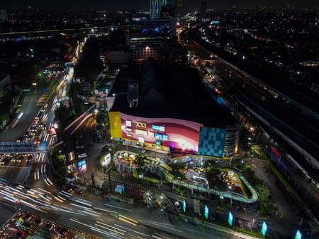 Aerial view of Apartment location Bekasi when sunrise. Bekasi, Indonesia, March 9, 2021