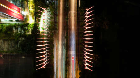 Jakarta, Indonesia, May 5, 2021 : Aerial view of Beautiful sunset view to night Jakartaのeditorial素材