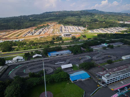 Aerial view of Park with playground background. Bogor, May 31, 2021のeditorial素材