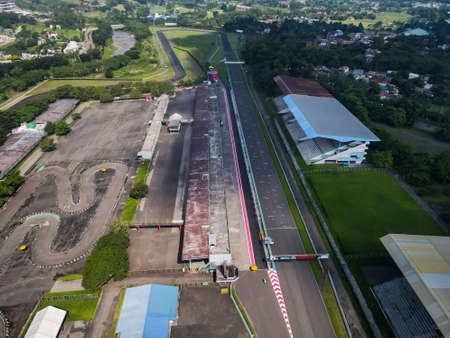 Aerial view of Park with playground background. Bogor, May 31, 2021のeditorial素材