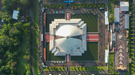 Aerial view of the Heha Ocean View, a new tourist attraction in Gunung Kidul. Central Java, Indonesia, July 1, 2021のeditorial素材