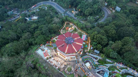 Aerial view of the Heha Ocean View, a new tourist attraction in Gunung Kidul. Central Java, Indonesia, July 1, 2021のeditorial素材
