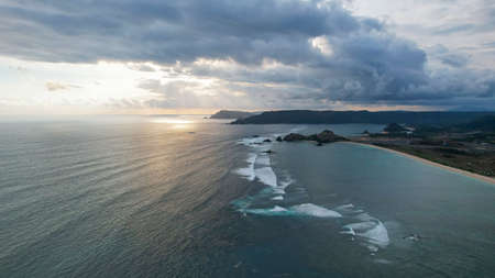 Aerial view of full track view of the mandalika circuit. The international mandalika circuit in Indonesia. Lombok, Indonesia,のeditorial素材