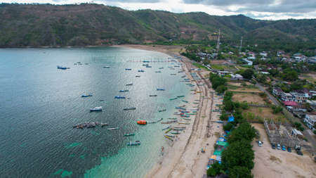 Aerial view of full track view of the mandalika circuit. The international mandalika circuit in Indonesia. Lombok, Indonesia,のeditorial素材