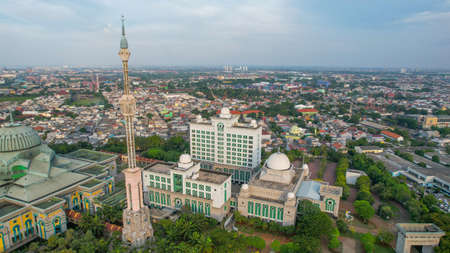 Aerial view of jakarta islamic center mosque. Jakarta, Indonesia, October 30, 2021のeditorial素材