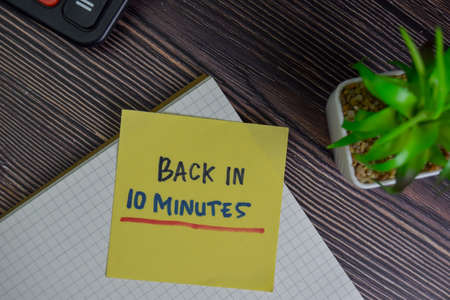 Brain Break write on sticky notes isolated on Wooden Table.
