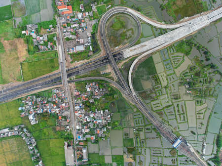 Aerial view of the Beautiful scenery Al-Jabbar Bandung mosque building, a large mosque in the city...
