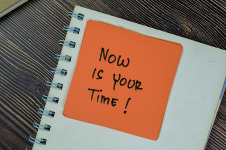 Concept of It's Time For A New Job write on sticky notes isolated on Wooden Table.