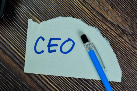 Concept of Strategic Business Partner write on sticky notes isolated on Wooden Table.の写真素材