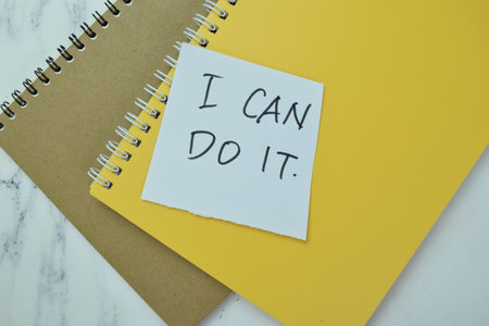 Concept of I Can Do It write on book isolated on Wooden Table.の写真素材