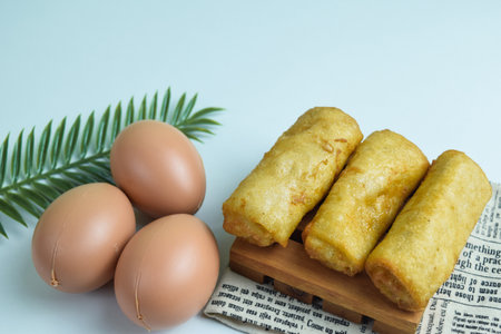 Risoles sosis mayo (American risoles) or mayonnaise sausage rissole is a small patty rolled in...