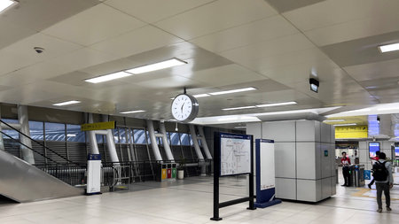 LRT Jakarta train station interior view. Indonesia public transportation. Bekasi, Indonesia, May 1,...