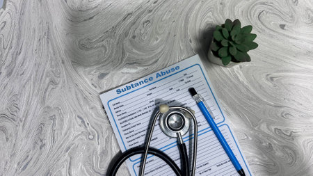 Document with text isolated on table.