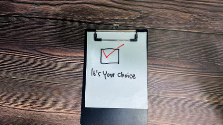 Concept of It's your choice write on paperwork isolated on wooden background.の写真素材
