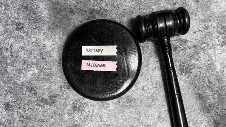 Concept of Notary Message write on sticky notes.の写真素材