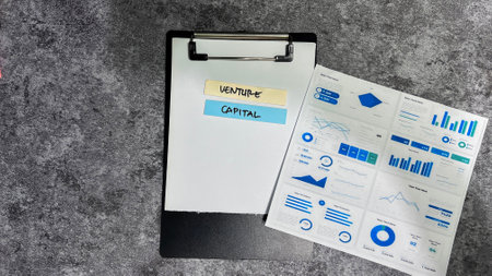 Concept of Venture Capital write on sticky notes.