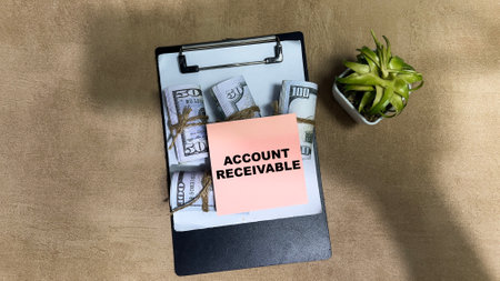 Concept of Account Receivable write on sticky notes.の写真素材