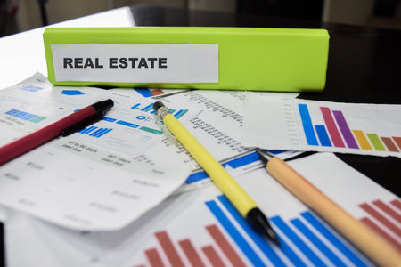Folders with the label Real estate. Business management conceptの写真素材