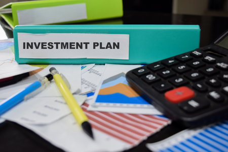 Folders with the label Investment plan. Business management conceptの写真素材