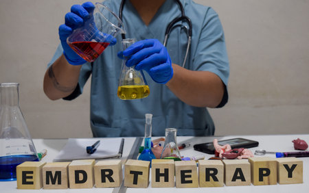 A healthcare professional exploring medication emdr therapy. scientific research conceptの写真素材