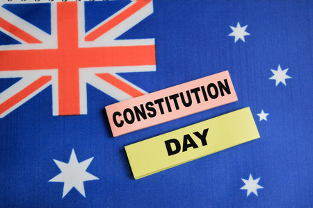 Concept of constitution day write on sticky notes.の写真素材