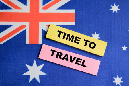 Concept of time to travel write on sticky notes.の写真素材