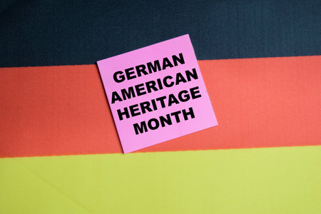 Concept of German American heritage month write on sticky notes.の写真素材