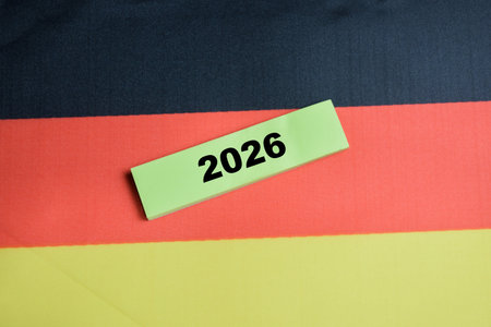 Concept of 2026 write on sticky notes.の写真素材