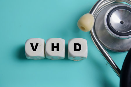 Concept of VHD with on wooden letter blocks.