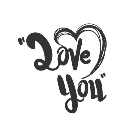 Valentine's Day Card Typography, Valentine's day lettering isolated white background. Card Vector, Concept Black And White, Valentine's Dayのイラスト素材