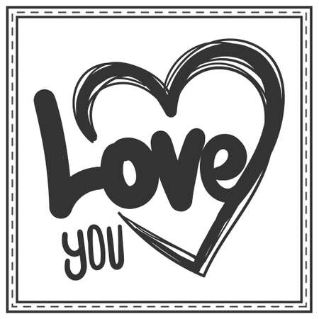 Valentine's Day Card Typography, Valentine's day lettering isolated white background. Card Vector, Concept Black And White, Valentine's Dayのイラスト素材