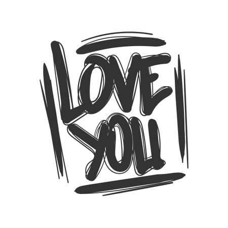 Valentine's Day Card Typography, Valentine's day lettering isolated white background. Card Vector, Concept Black And White, Valentine's Dayのイラスト素材