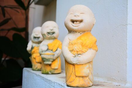 little monk models for house or beautiful gardenの写真素材