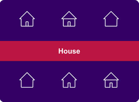 House icon set with outline style.Editable vector. Isolated. Home, address.のイラスト素材
