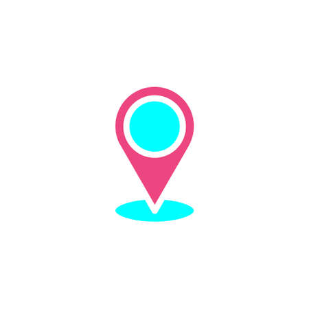 Location icon with color and outline style.Editable vector. Isolated.のイラスト素材