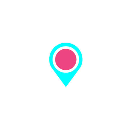 Location icon with color and outline style.Editable vector. Isolated.のイラスト素材