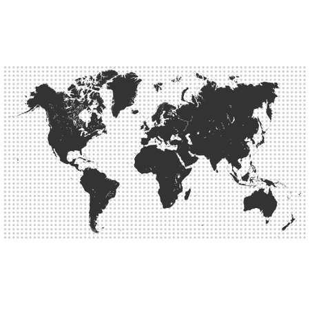world map vector on white background. Realistic world map. isolated world map. editable vector. background,white and black,のイラスト素材