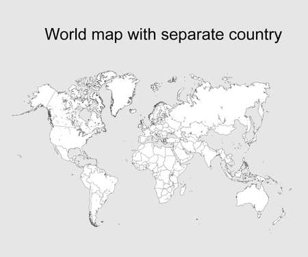 world map with separate country on white background. world map from dot for background. isolated world map. editable vector.のイラスト素材