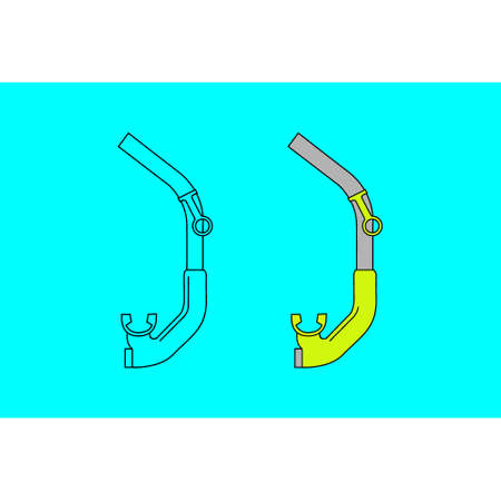 snorkel flat style design vector illustration icon sign isolated on white background. Diving equipment for swimming under water.のイラスト素材